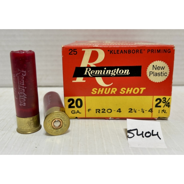 AMMO: 25X REMINGTON 20 GA 2-3/4 IN NO4 SHOT 