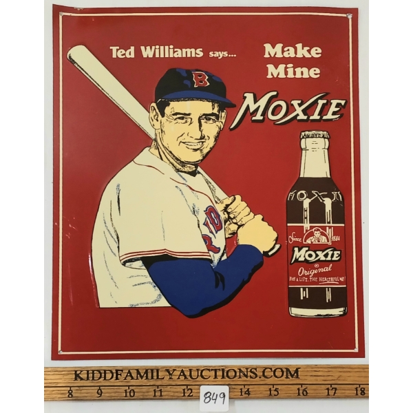 "TED WILLIAMS SAYS... MAKE MINE MOXIE!" - SST EMBOSSED SIGN