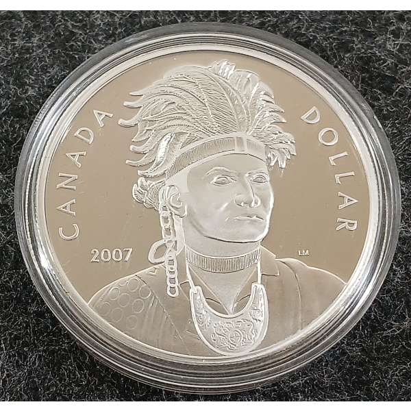 2007 PROOF STERLING SILVER DOLLAR - CELEBRATING THAYENDANEGA 
