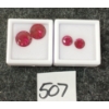 Image 2 : LOT OF 4 - LAB-CREATED RUBIES - ROUND BRILLIANT CUT