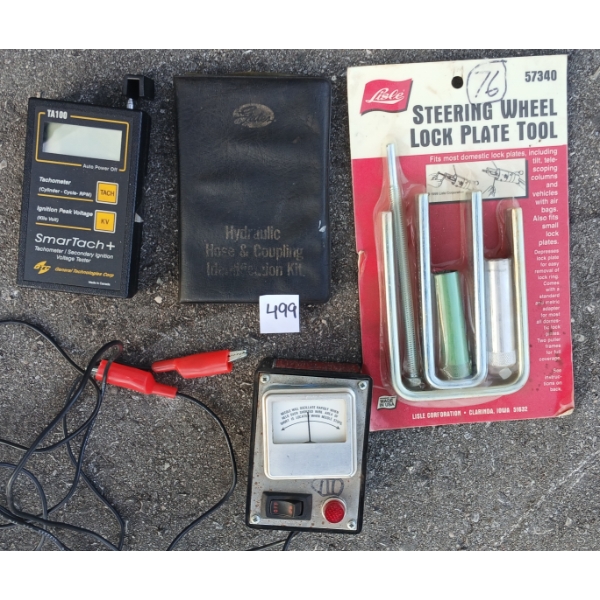 JOB LOT - TACHOMETER, CIRCUIT LOCATOR & STEERING WHEEL LOCK PLATE TOOL