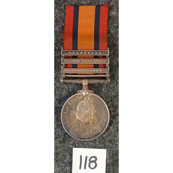 SOUTH AFRICAN SECOND BOER WAR MEDAL - CAPT. J.L.H. BENNETT REMT. DEPOT.