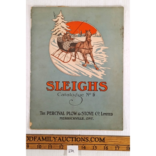 1925 THE PERCIVAL PLOW & STOVE CO. SLEIGHS CATALOGUE - NO. 6