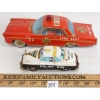 Image 4 : LOT OF 2 - TIN FRICTION FIRE CHIEF & POLICE CARS