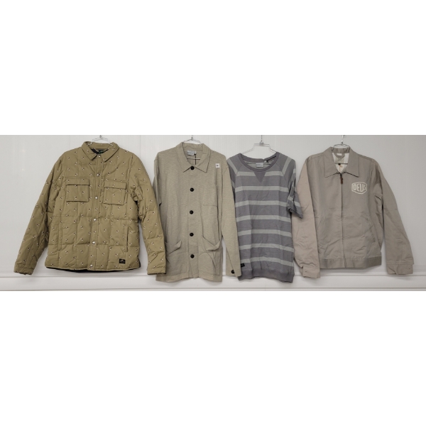 LOT OF 4 - MEN'S WESC, PENFIELD & DEUS EX MACHINA SHIRT & JACKETS - FT HOUND PRINT