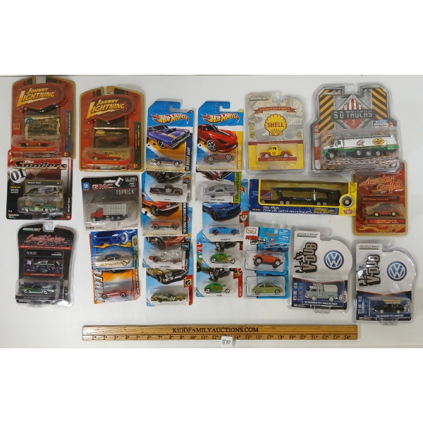 LOT OF 25 - DIECAST MODELS - HOTWHEELS, GREENLIGHT, MATCHBOX, ETC
