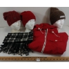Image 1 : LOT OF 5 - WOMEN'S RED SPRING JACKET, SCARF & KNIT HATS - MFG PENFIELD, POLER, BRIXTON & MINIUM