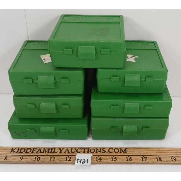 LOT OF 7 - CASE-GARD AMMO CASES - INCL .38/357