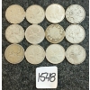 Image 1 : LOT OF 12 - 1900-1968 CDN 25 CENT COINS 