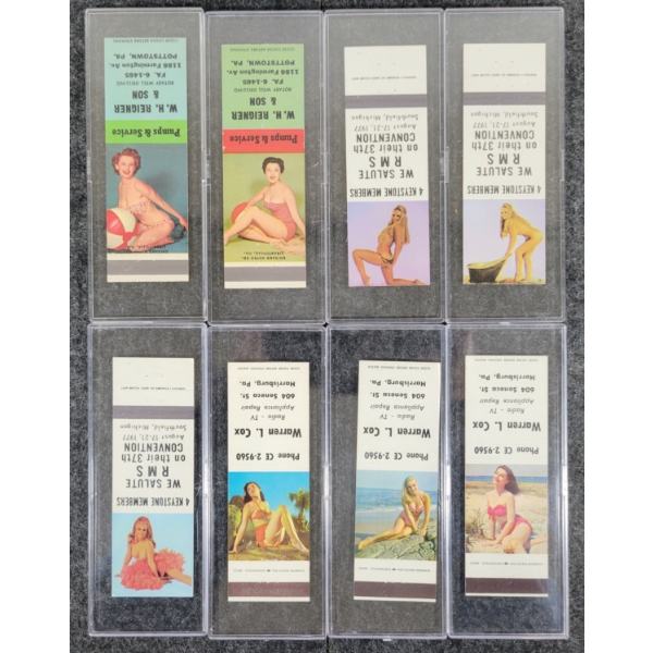 LOT OF 8 - PIN-UP ADVERTISING MATCHBOOK PACKAGES - CHICAGO MATCH, ETC