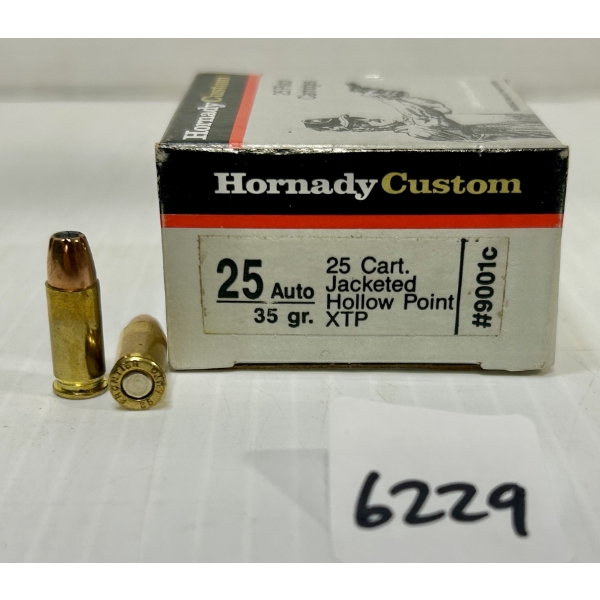 AMMO: 25X HORNADY .25 ACP - 35 GR HP