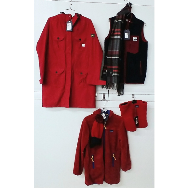 LOT OF 6 - WOMEN'S SMALL MILLER JACKET, FLEECE PULLOVER, VEST, SNOOD, HAT & SCARF