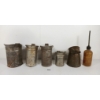 Image 2 : LOT OF 6 - OIL MEASURING CANS & WHITE ROSE BOTTLE