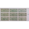 Image 2 : LOT OF 9 - 1954 CDN $1 BANKNOTES