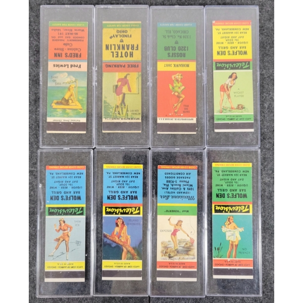 LOT OF 8 - PIN-UP ADVERTISING MATCHBOOK PACKAGES - NATIONAL PRESS, ETC