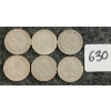 Image 2 : LOT OF 6 - 1952-1966 CDN 25 CENT COINS