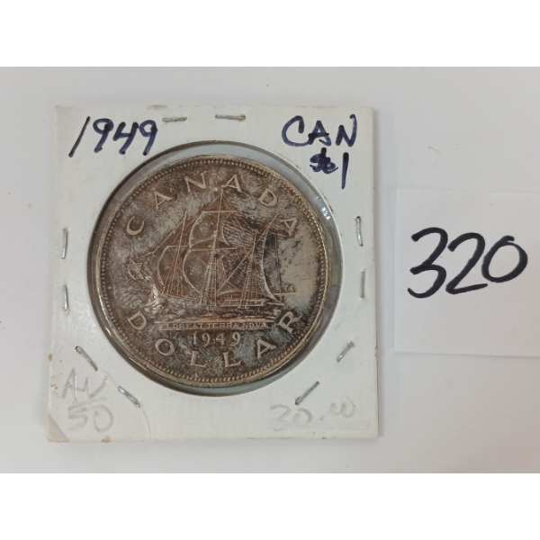 1949 CDN $1 SILVER COIN