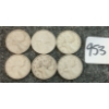 Image 1 : LOT OF 6 - 1948 CDN 25 CENT COINS