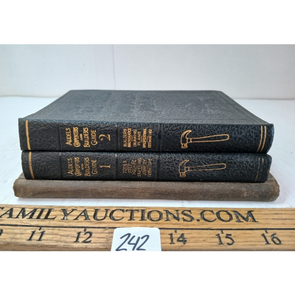 LOT OF 3 - 1890 "STEEL SQUARE" & 1945 "AUDELS CARPENTERS & BUILDERS GUIDE" NO. 1 & 2 - BOOKS