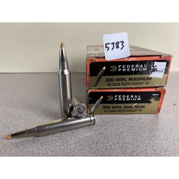 AMMO: 40X FEDERAL .300 WIN MAG 180 GR. TROPHY BONDED TIP 