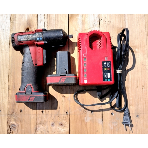 LOT OF 4 - SNAP ON IMPACT, BATTERIES & CHARGER