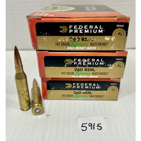 AMMO: 60X FEDERAL .260 REM - 142 GR. 