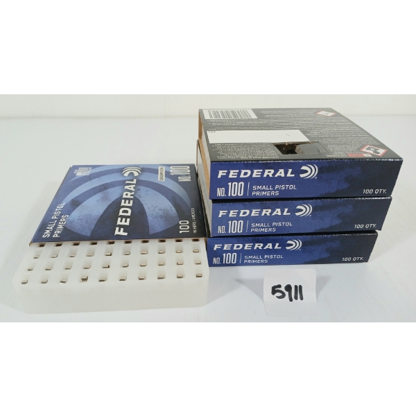 PRIMERS: 400X FEDERAL NO. 100 SMALL PISTOL PRIMERS