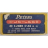 Image 2 : AMMO: 50X PETERS .30 LUGER - 93GR - METAL CASE - COLLECTABLE BOX