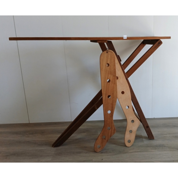 LOT OF 2 - FOLDING WOODEN IRONING BOARD & PAIR OF SOCK BLOCKERS