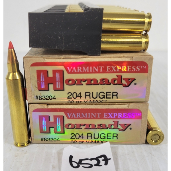 AMMO: 40X HORNADY VARMINT EXPRESS .204 RUGER - 32GR - V-MAX