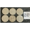 Image 1 : LOT OF 6 - 1948-1968 CDN 25 CENT COINS