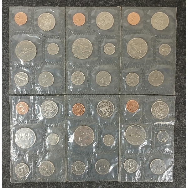 LOT OF 6 - 1976 CDN UNCIRCULATED PROOF SETS
