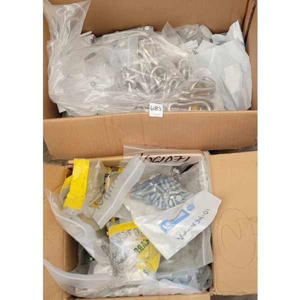 JOB LOT - HARDWARE - INCL BOLTS, NUTS, LOCK WASHERS & CLIPS