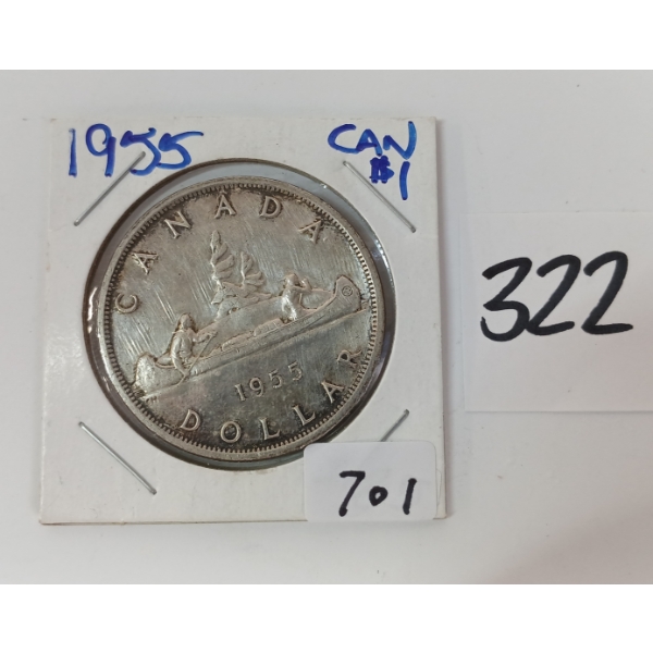 1955 CDN $1 SILVER COIN 