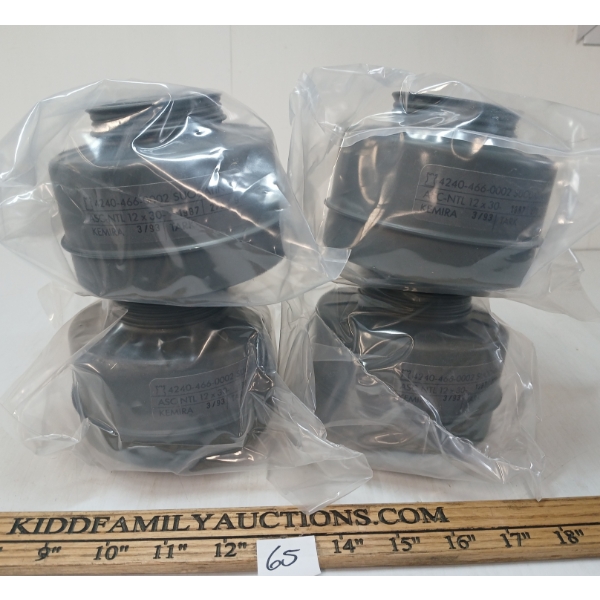 LOT OF 4 - FINNISH M61 GAS MASK FILTERS