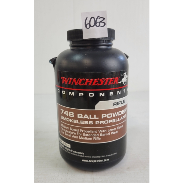 POWDER: APPROX 1LBS WINCHESTER 748 BALL POWDER