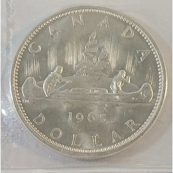 1965 CDN SILVER DOLLAR - CCCS GRADED