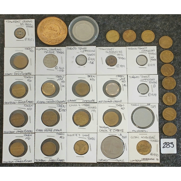 QTY OF TOKENS - BUS, CINIPLEX, ARCADES, ETC