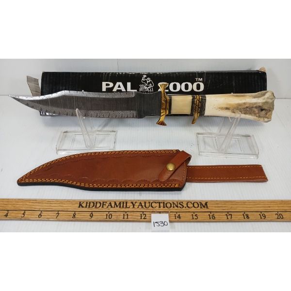 PAL 2000 DAMASCUS HAND MADE HUNTING KNIFE W/ SHEATH