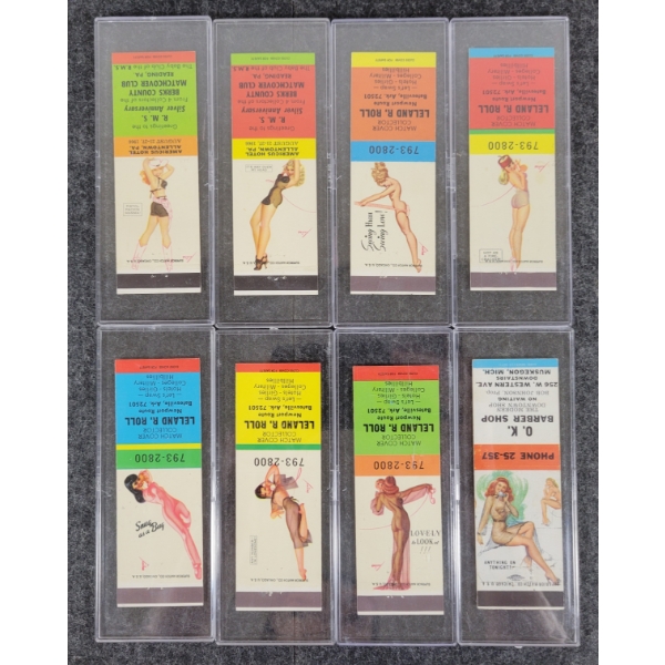 LOT OF 8 - PIN-UP ADVERTISING MATCHBOOK PACKAGES - SUPERIOR MATCH, ETC