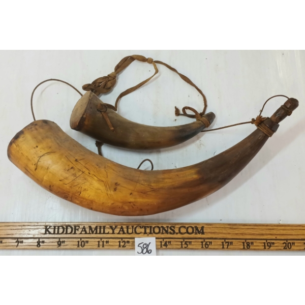 LOT OF 2 - POWDER HORNS