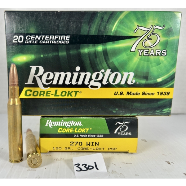 AMMO: 40X REMINGTON .270 WIN - 130 GR SP