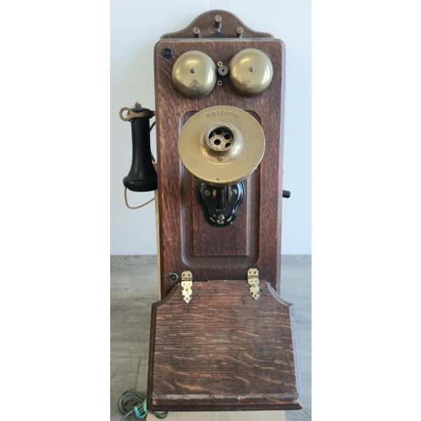 KELLOGG WALL MOUNT CRANK TELEPHONE - C. 1905-1925