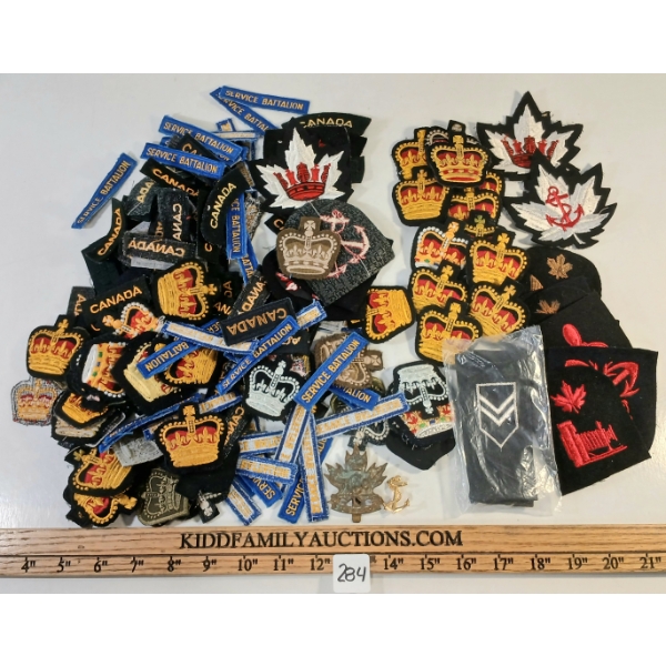 JOB LOT - CDN MILITIA BADGES, PINS, BARS, ETC - INCL NAVY
