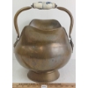 Image 4 : BRASS SCUTTLE BUCKET W/ PORCELAIN HANDLE & LIONS HEAD ACCENTS