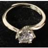 Image 2 : PLATINUM PLATED SIMULATED DIAMOND (CZ) SOLITAIRE RING