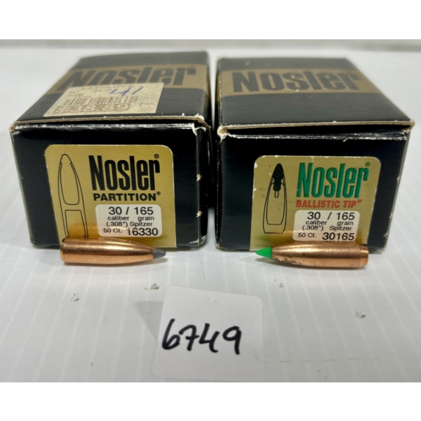 BULLETS: 78X NOSLER .30 CAL (.308 IN) 165 GR SP & POLY TIP