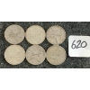 Image 1 : LOT OF 6 - 1941-1966 CDN 25 CENT COINS