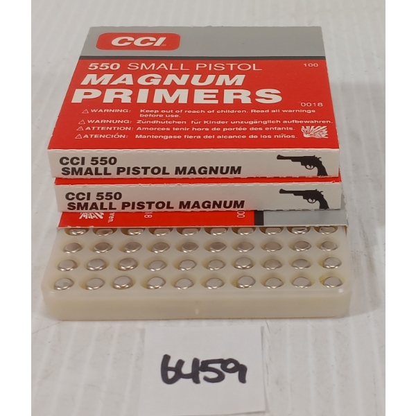 PRIMERS: APPROX 300X CCI NO. 550 SMALL PISTOL MAGNUM PRIMERS