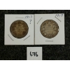 Image 1 : LOT OF 2 - 1913 & 1919 CDN 50 CENT SILVER COINS